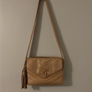 Chanel Beige Crossbody Bag with Tassel